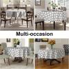 imageSmiry Rectangle Table Cloth Waterproof Vinyl Tablecloth with Flannel Backing for Rectangle Tables Wipeable Spillproof Plastic Tablecloths for Dining Camping Indoor and Outdoor 60quotx84quot KhakiWhite