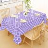 imageSmiry Rectangle Table Cloth Waterproof Vinyl Tablecloth with Flannel Backing for Rectangle Tables Wipeable Spillproof Plastic Tablecloths for Dining Camping Indoor and Outdoor 60quotx84quot KhakiLavender