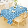 imageSmiry Rectangle Table Cloth Waterproof Vinyl Tablecloth with Flannel Backing for Rectangle Tables Wipeable Spillproof Plastic Tablecloths for Dining Camping Indoor and Outdoor 60quotx84quot KhakiLight Blue