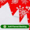 imageSmiry Rectangle Table Cloth Waterproof Vinyl Tablecloth with Flannel Backing for Rectangle Tables Wipeable Spillproof Plastic Tablecloths for Dining Camping Indoor and Outdoor 60quotx84quot KhakiChristmas Red