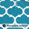 imageSmiry Rectangle Table Cloth Waterproof Vinyl Tablecloth with Flannel Backing for Rectangle Tables Wipeable Spillproof Plastic Tablecloths for Dining Camping Indoor and Outdoor 60quotx84quot KhakiTeal