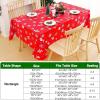 imageSmiry Rectangle Table Cloth Waterproof Vinyl Tablecloth with Flannel Backing for Rectangle Tables Wipeable Spillproof Plastic Tablecloths for Dining Camping Indoor and Outdoor 60quotx84quot KhakiWhite  Red