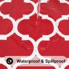 imageSmiry Rectangle Table Cloth Waterproof Vinyl Tablecloth with Flannel Backing for Rectangle Tables Wipeable Spillproof Plastic Tablecloths for Dining Camping Indoor and Outdoor 60quotx84quot KhakiRed