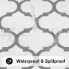 imageSmiry Rectangle Table Cloth Waterproof Vinyl Tablecloth with Flannel Backing for Rectangle Tables Wipeable Spillproof Plastic Tablecloths for Dining Camping Indoor and Outdoor 60quotx84quot KhakiWhite