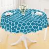 imageSmiry Rectangle Table Cloth Waterproof Vinyl Tablecloth with Flannel Backing for Rectangle Tables Wipeable Spillproof Plastic Tablecloths for Dining Camping Indoor and Outdoor 60quotx84quot KhakiTeal