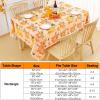 imageSmiry Rectangle Table Cloth Waterproof Vinyl Tablecloth with Flannel Backing for Rectangle Tables Wipeable Spillproof Plastic Tablecloths for Dining Camping Indoor and Outdoor 60quotx84quot KhakiOrange