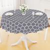 imageSmiry Rectangle Table Cloth Waterproof Vinyl Tablecloth with Flannel Backing for Rectangle Tables Wipeable Spillproof Plastic Tablecloths for Dining Camping Indoor and Outdoor 60quotx84quot KhakiGrey