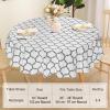 imageSmiry Rectangle Table Cloth Waterproof Vinyl Tablecloth with Flannel Backing for Rectangle Tables Wipeable Spillproof Plastic Tablecloths for Dining Camping Indoor and Outdoor 60quotx84quot KhakiWhite