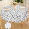 imageSmiry Rectangle Table Cloth Waterproof Vinyl Tablecloth with Flannel Backing for Rectangle Tables Wipeable Spillproof Plastic Tablecloths for Dining Camping Indoor and Outdoor 60quotx84quot KhakiWhite