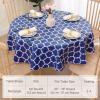 imageSmiry Rectangle Table Cloth Waterproof Vinyl Tablecloth with Flannel Backing for Rectangle Tables Wipeable Spillproof Plastic Tablecloths for Dining Camping Indoor and Outdoor 60quotx84quot KhakiNavy Blue