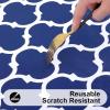 imageSmiry Rectangle Table Cloth Waterproof Vinyl Tablecloth with Flannel Backing for Rectangle Tables Wipeable Spillproof Plastic Tablecloths for Dining Camping Indoor and Outdoor 60quotx84quot KhakiNavy Blue