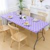 imageSmiry Rectangle Picnic Table Cover Waterproof Elastic Fitted Camping Tablecloths for 6 Foot Tables Wipeable Flannel Backed Vinyl Tablecloth Protector for Indoor Outdoor Coffee 30x72 InchesLavender