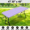 imageSmiry Rectangle Picnic Table Cover Waterproof Elastic Fitted Camping Tablecloths for 6 Foot Tables Wipeable Flannel Backed Vinyl Tablecloth Protector for Indoor Outdoor Coffee 30x72 InchesLavender