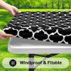 imageSmiry Rectangle Picnic Table Cover Waterproof Elastic Fitted Camping Tablecloths for 6 Foot Tables Wipeable Flannel Backed Vinyl Tablecloth Protector for Indoor Outdoor Coffee 30x72 InchesBlack