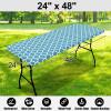 imageSmiry Rectangle Picnic Table Cover Waterproof Elastic Fitted Camping Tablecloths for 6 Foot Tables Wipeable Flannel Backed Vinyl Tablecloth Protector for Indoor Outdoor Coffee 30x72 InchesLight Blue