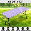 imageSmiry Rectangle Picnic Table Cover Waterproof Elastic Fitted Camping Tablecloths for 6 Foot Tables Wipeable Flannel Backed Vinyl Tablecloth Protector for Indoor Outdoor Coffee 30x72 InchesLavender