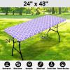 imageSmiry Rectangle Picnic Table Cover Waterproof Elastic Fitted Camping Tablecloths for 6 Foot Tables Wipeable Flannel Backed Vinyl Tablecloth Protector for Indoor Outdoor Coffee 30x72 InchesLavender