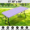 imageSmiry Rectangle Picnic Table Cover Waterproof Elastic Fitted Camping Tablecloths for 6 Foot Tables Wipeable Flannel Backed Vinyl Tablecloth Protector for Indoor Outdoor Coffee 30x72 InchesLavender