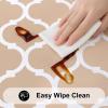 imageSmiry Rectangle Picnic Table Cover Waterproof Elastic Fitted Camping Tablecloths for 6 Foot Tables Wipeable Flannel Backed Vinyl Tablecloth Protector for Indoor Outdoor Coffee 30x72 InchesKhaki