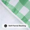 imageSmiry Round Picnic Table Cloth Elastic Waterproof Fitted Vinyl Tablecloth for 36quot44quot Tables Flannel Backed Buffalo Plaid Table Covers for Dining Camping Outdoor White and AquaSage Green and White