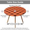 imageSmiry Round Picnic Table Cloth Elastic Waterproof Fitted Vinyl Tablecloth for 36quot44quot Tables Flannel Backed Buffalo Plaid Table Covers for Dining Camping Outdoor White and AquaOrange and Yellow