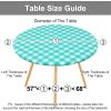 imageSmiry Round Picnic Table Cloth Elastic Waterproof Fitted Vinyl Tablecloth for 36quot44quot Tables Flannel Backed Buffalo Plaid Table Covers for Dining Camping Outdoor White and AquaTeal and White