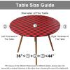 imageSmiry Round Picnic Table Cloth Elastic Waterproof Fitted Vinyl Tablecloth for 36quot44quot Tables Flannel Backed Buffalo Plaid Table Covers for Dining Camping Outdoor White and AquaRed and Black