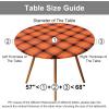 imageSmiry Round Picnic Table Cloth Elastic Waterproof Fitted Vinyl Tablecloth for 36quot44quot Tables Flannel Backed Buffalo Plaid Table Covers for Dining Camping Outdoor White and AquaOrange and Yellow