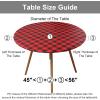 imageSmiry Round Picnic Table Cloth Elastic Waterproof Fitted Vinyl Tablecloth for 36quot44quot Tables Flannel Backed Buffalo Plaid Table Covers for Dining Camping Outdoor White and AquaRed and Black