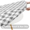 imageSmiry Round Picnic Table Cloth Elastic Waterproof Fitted Vinyl Tablecloth for 36quot44quot Tables Flannel Backed Buffalo Plaid Table Covers for Dining Camping Outdoor White and AquaGrey and White