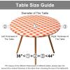 imageSmiry Round Picnic Table Cloth Elastic Waterproof Fitted Vinyl Tablecloth for 36quot44quot Tables Flannel Backed Buffalo Plaid Table Covers for Dining Camping Outdoor White and AquaOrange and White