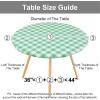 imageSmiry Round Picnic Table Cloth Elastic Waterproof Fitted Vinyl Tablecloth for 36quot44quot Tables Flannel Backed Buffalo Plaid Table Covers for Dining Camping Outdoor White and AquaSage Green and White