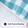 imageSmiry Round Picnic Table Cloth Elastic Waterproof Fitted Vinyl Tablecloth for 36quot44quot Tables Flannel Backed Buffalo Plaid Table Covers for Dining Camping Outdoor White and AquaAqua and White