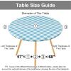 imageSmiry Round Picnic Table Cloth Elastic Waterproof Fitted Vinyl Tablecloth for 36quot44quot Tables Flannel Backed Buffalo Plaid Table Covers for Dining Camping Outdoor White and AquaAqua and White
