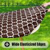 imageSmiry Round Picnic Tablecloth Waterproof Elastic Fitted Table Covers for 36quot  44quot Tables Wipeable Flannel Backed Vinyl Tablecloths for Camping Indoor Outdoor Coffee ampamp WhiteCoffee  White