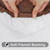 imageSmiry Round Picnic Tablecloth Waterproof Elastic Fitted Table Covers for 36quot  44quot Tables Wipeable Flannel Backed Vinyl Tablecloths for Camping Indoor Outdoor Coffee ampamp WhiteBrown