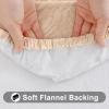imageSmiry Round Picnic Tablecloth Waterproof Elastic Fitted Table Covers for 36quot  44quot Tables Wipeable Flannel Backed Vinyl Tablecloths for Camping Indoor Outdoor Coffee ampamp WhiteBeige