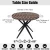 imageSmiry Round Picnic Tablecloth Waterproof Elastic Fitted Table Covers for 36quot  44quot Tables Wipeable Flannel Backed Vinyl Tablecloths for Camping Indoor Outdoor Coffee ampamp WhiteCoffee  White