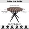 imageSmiry Round Picnic Tablecloth Waterproof Elastic Fitted Table Covers for 36quot  44quot Tables Wipeable Flannel Backed Vinyl Tablecloths for Camping Indoor Outdoor Coffee ampamp WhiteCoffee  White