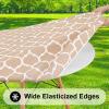 imageSmiry Round Picnic Tablecloth Waterproof Elastic Fitted Table Covers for 36quot  44quot Tables Wipeable Flannel Backed Vinyl Tablecloths for Camping Indoor Outdoor Coffee ampamp WhiteKhaki  White