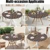 imageSmiry Round Picnic Tablecloth Waterproof Elastic Fitted Table Covers for 36quot  44quot Tables Wipeable Flannel Backed Vinyl Tablecloths for Camping Indoor Outdoor Coffee ampamp WhiteCoffee  White