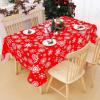 imageSmiry Rectangle Table Cloth Waterproof Vinyl Tablecloth with Flannel Backing for Rectangle Tables Wipeable Spillproof Plastic Tablecloths for Dining Camping Indoor and Outdoor 60quot x 84quot RedChristmas Red