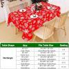 imageSmiry Rectangle Table Cloth Waterproof Vinyl Tablecloth with Flannel Backing for Rectangle Tables Wipeable Spillproof Plastic Tablecloths for Dining Camping Indoor and Outdoor 60quot x 84quot RedChristmas Red