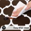 imageSmiry Rectangle Table Cloth Waterproof Vinyl Tablecloth with Flannel Backing for Rectangle Tables Wipeable Spillproof Plastic Tablecloths for Dining Camping Indoor and Outdoor 60quot x 84quot RedCoffee