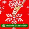 imageSmiry Rectangle Table Cloth Waterproof Vinyl Tablecloth with Flannel Backing for Rectangle Tables Wipeable Spillproof Plastic Tablecloths for Dining Camping Indoor and Outdoor 60quot x 84quot RedChristmas Red
