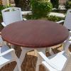 imageSmiry Round Picnic Tablecloth Waterproof Elastic Fitted Table Covers for 45quot  56quot Tables Wipeable Flannel Backed Vinyl Tablecloths for Camping Indoor Outdoor Reddish Brown
