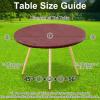 imageSmiry Round Picnic Tablecloth Waterproof Elastic Fitted Table Covers for 45quot  56quot Tables Wipeable Flannel Backed Vinyl Tablecloths for Camping Indoor Outdoor Reddish Brown