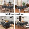 imageSmiry Round Plastic Table Cloth Waterproof Vinyl Tablecloth with Flannel Backing for Round Tables Wipeable ampamp Spillproof for Dining Camping Indoor and Outdoor 60quot Round WhiteBlack