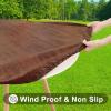 imageSmiry Round Picnic Tablecloth Waterproof Elastic Fitted Table Covers for 45quot  56quot Tables Wipeable Flannel Backed Vinyl Tablecloths for Camping Indoor Outdoor Black ampamp WhiteBrown