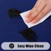 imageSmiry Round Picnic Tablecloth Waterproof Elastic Fitted Table Covers for 45quot  56quot Tables Wipeable Flannel Backed Vinyl Tablecloths for Camping Indoor Outdoor Black ampamp WhiteNavy